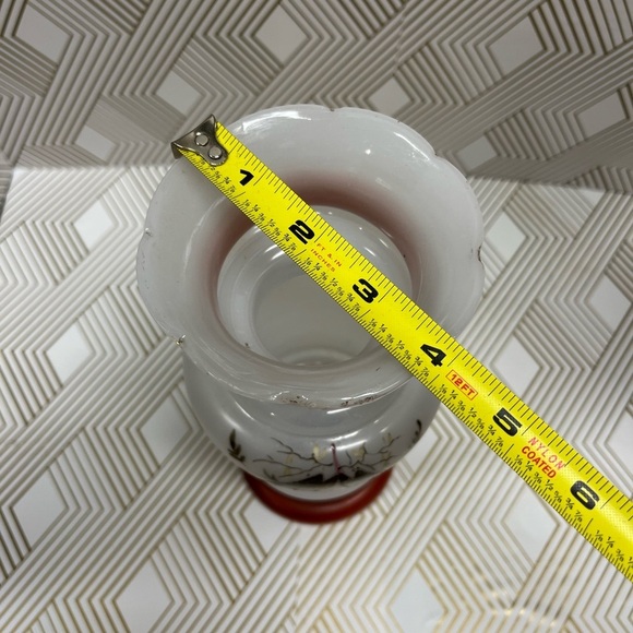 Antique Hand Blown Bristol Glass Vase Hand Painted - Picture 13 of 13